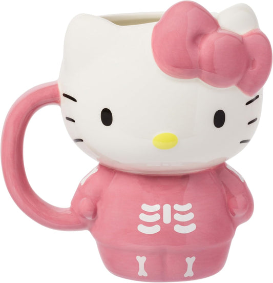 Silver Buffalo Sanrio Hello Kitty Spooky Skeleton, 3D Sculpted Mug, 20oz