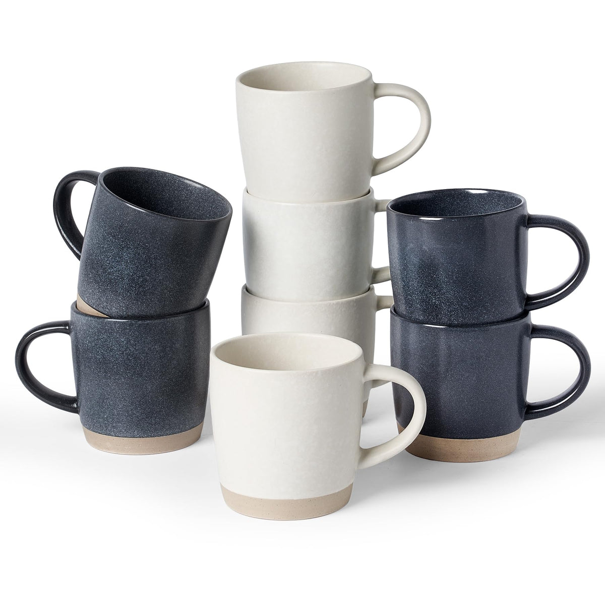 famiware Coffee Mugs Set of 6, 13 oz Mug Set, Ceramic Cup Set with Handle
