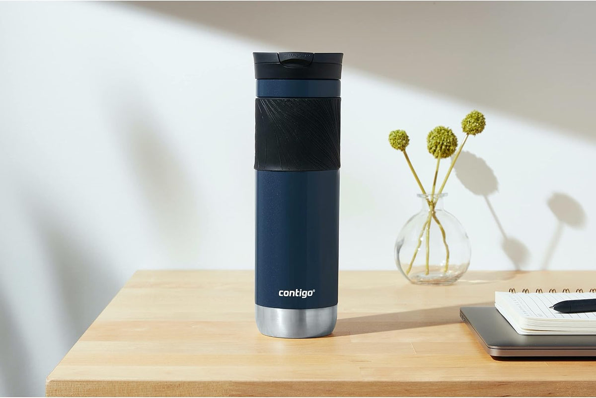 Contigo Byron 2.0 Stainless Steel Travel Mug with Snapseal Lid and Grip, 24oz, Midnight Berry, BPA Free and Leak Proof