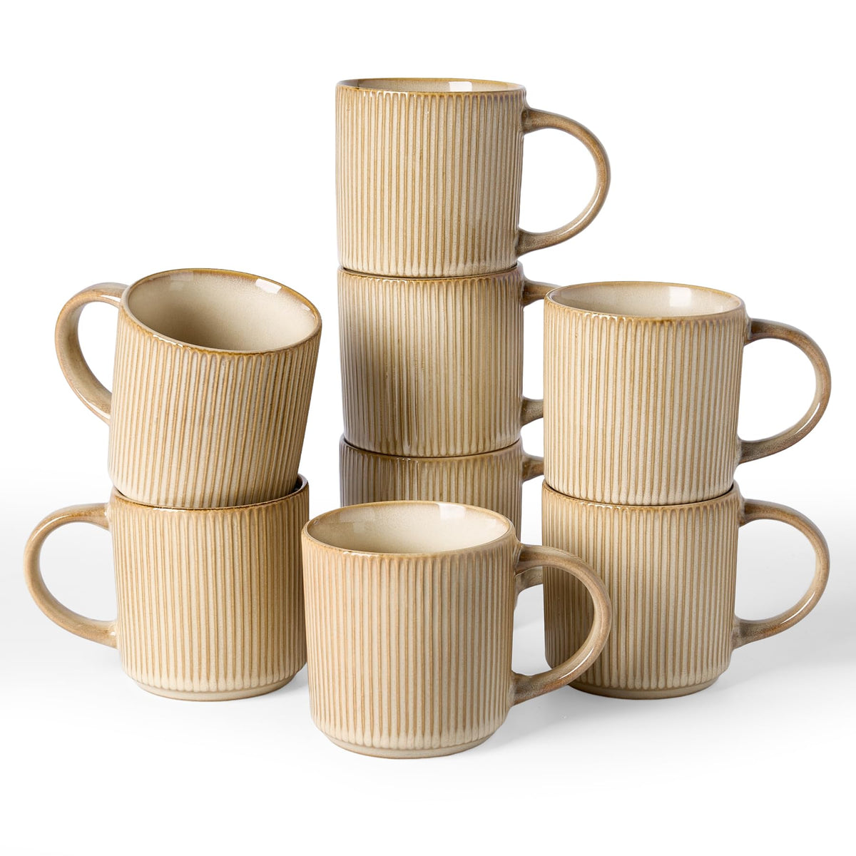famiware Coffee Mug Set of 4, Star 12 oz Ceramic Mugs Cups Set with Handle