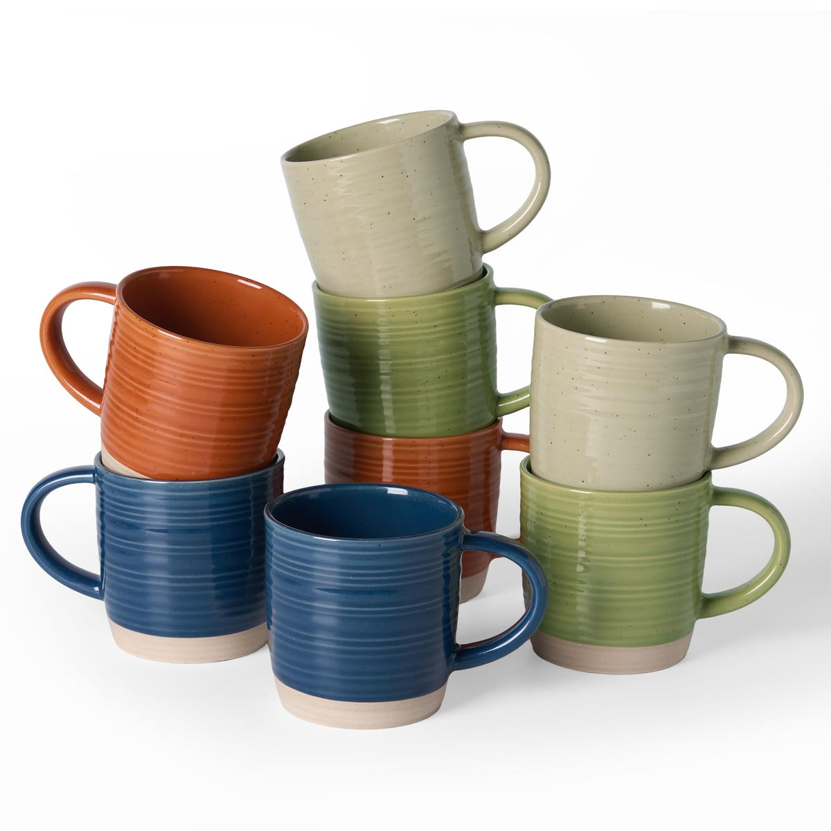 famiware Coffee Mugs Set of 6, 13 oz Mug Set, Ceramic Cup Set with Handle