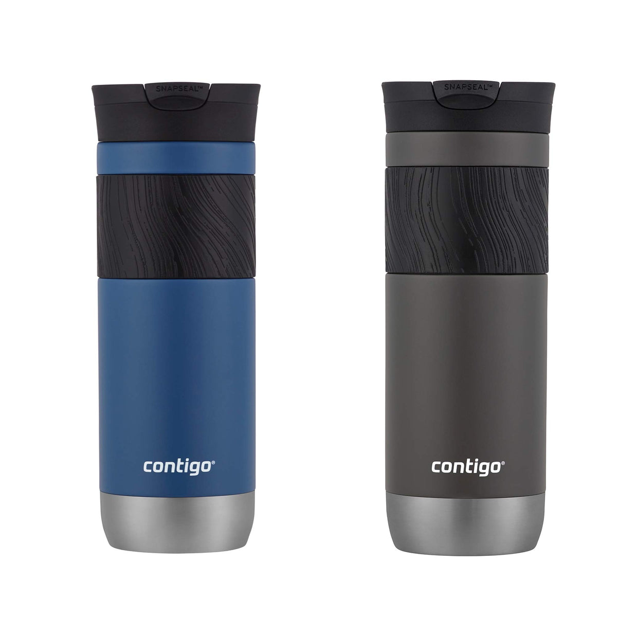 Contigo Byron Vacuum-Insulated Stainless Steel Travel Mug with Leak-Proof Lid Reusable Coffee Mug or Water Bottle BPA-Free 16oz Licorice Keeps Beverages Hot for 6 Hours or Cold for 12 Hours