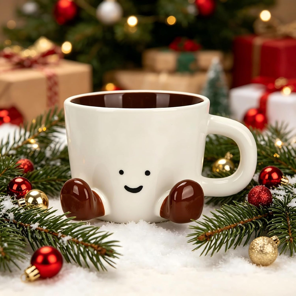 Coffee Mugs,Cute funny Mug For Women, 12.8oz/380ml Unique Ceramic Coffee Tea Cups, Office Mug Gift (chocolate)