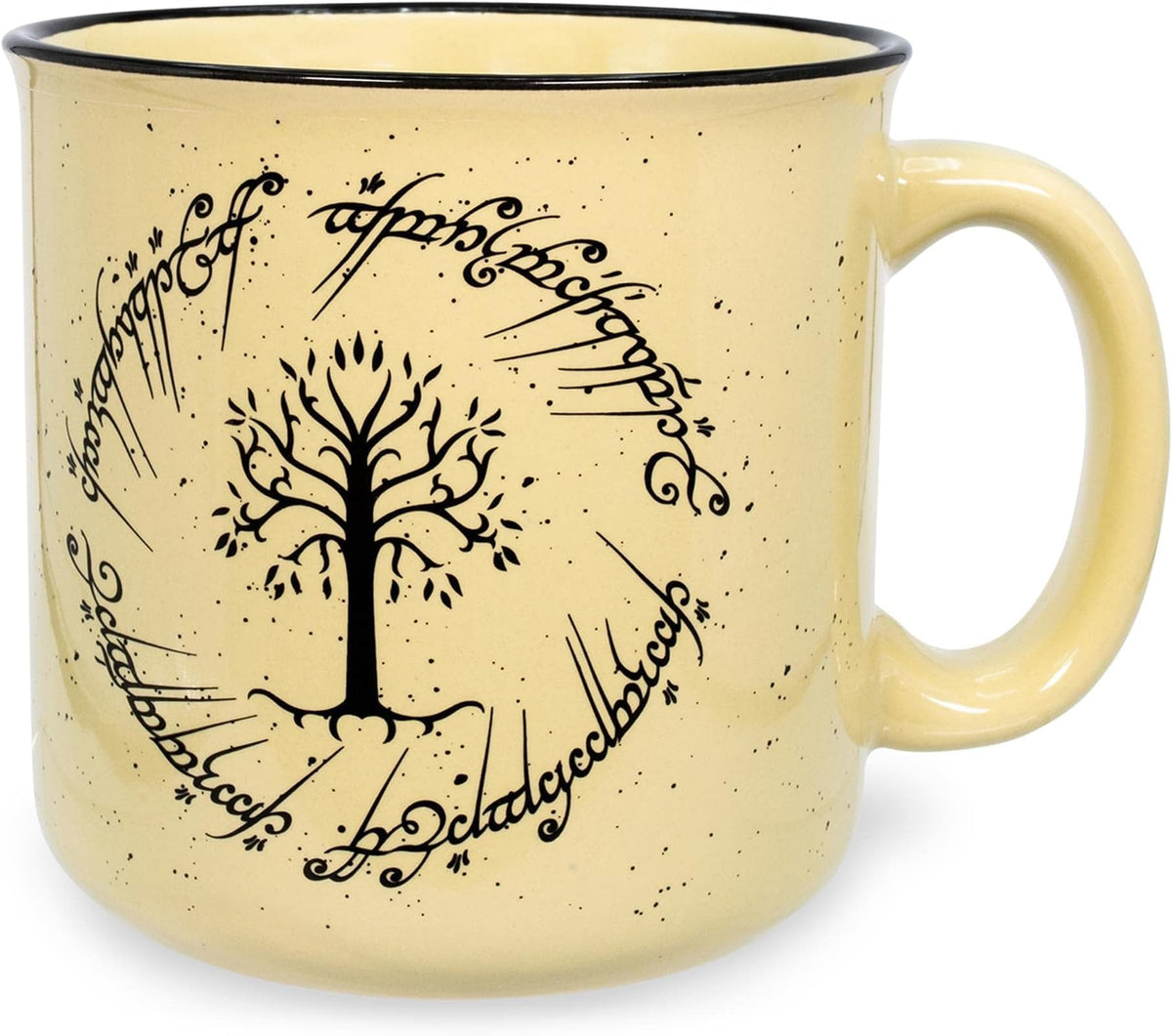 Silver Buffalo Lord of the Rings Elven, Reactive Glaze Pottery Mug, 14oz