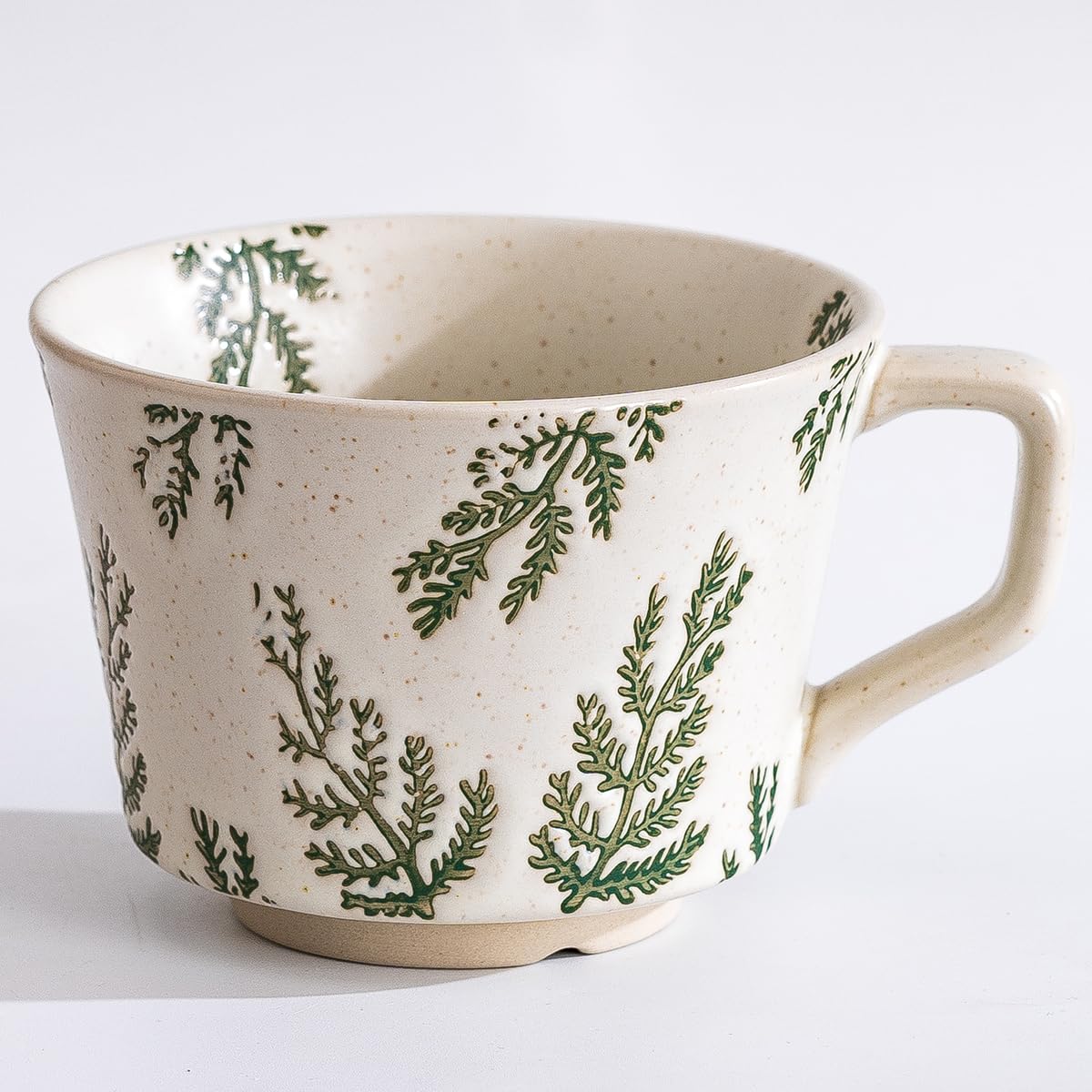 Ceramic Mug, 11oz - Vintage Cups Mug for Coffee Milk Latte Cappuccino Tea, Porcelain Cups Dishwasher Microwave Freezer Safe Stoneware (Brown Leaf Mug 1 pc)
