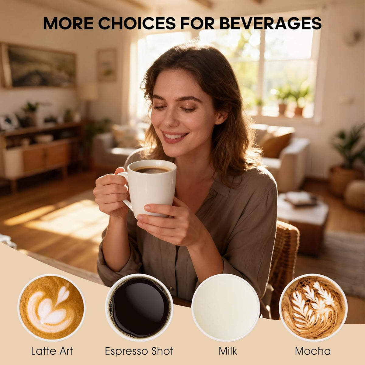 Ceramic Coffee Mugs Set of 4, 12 OZ, White
