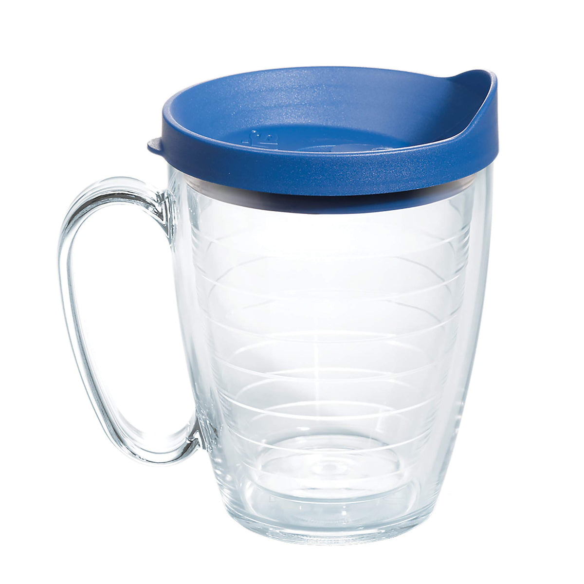 Tervis Clear & Colorful Lidded Made in USA Double Walled Insulated Tumbler Travel Cup Keeps Drinks Cold & Hot, 16oz Mug, Black Lid