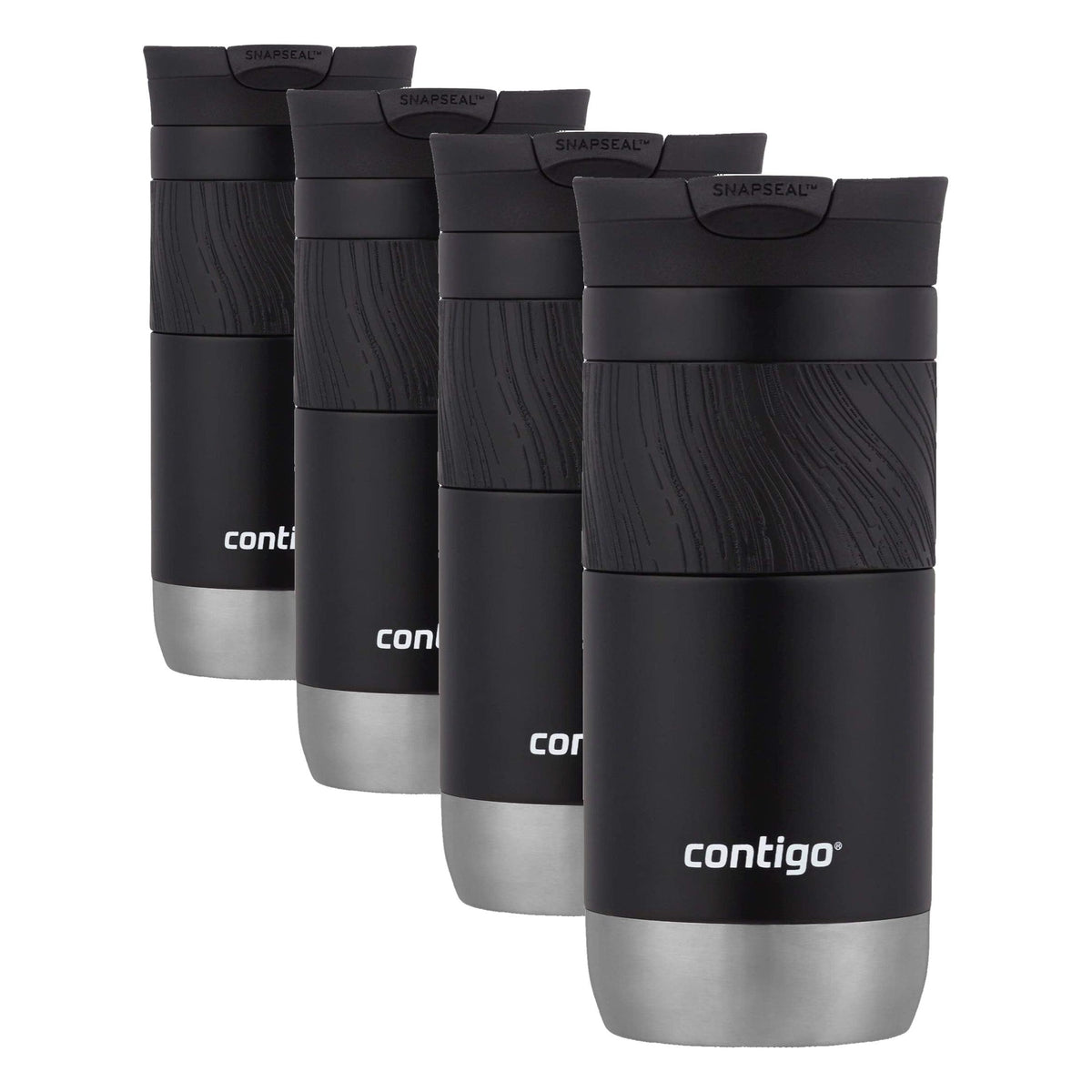 Contigo Byron 2.0 Stainless Steel Travel Mug with Snapseal Lid and Grip, 24oz, Midnight Berry, BPA Free and Leak Proof
