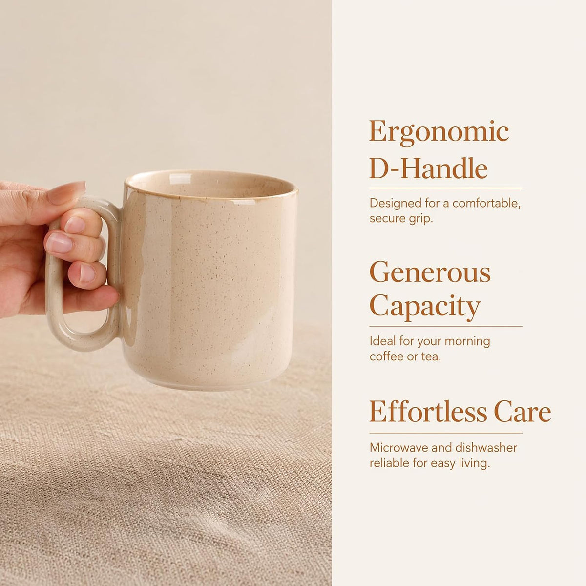 Ceramic Coffee Mug, 15 oz Coffee Cup with Handle Aesthetic Tea Mugs