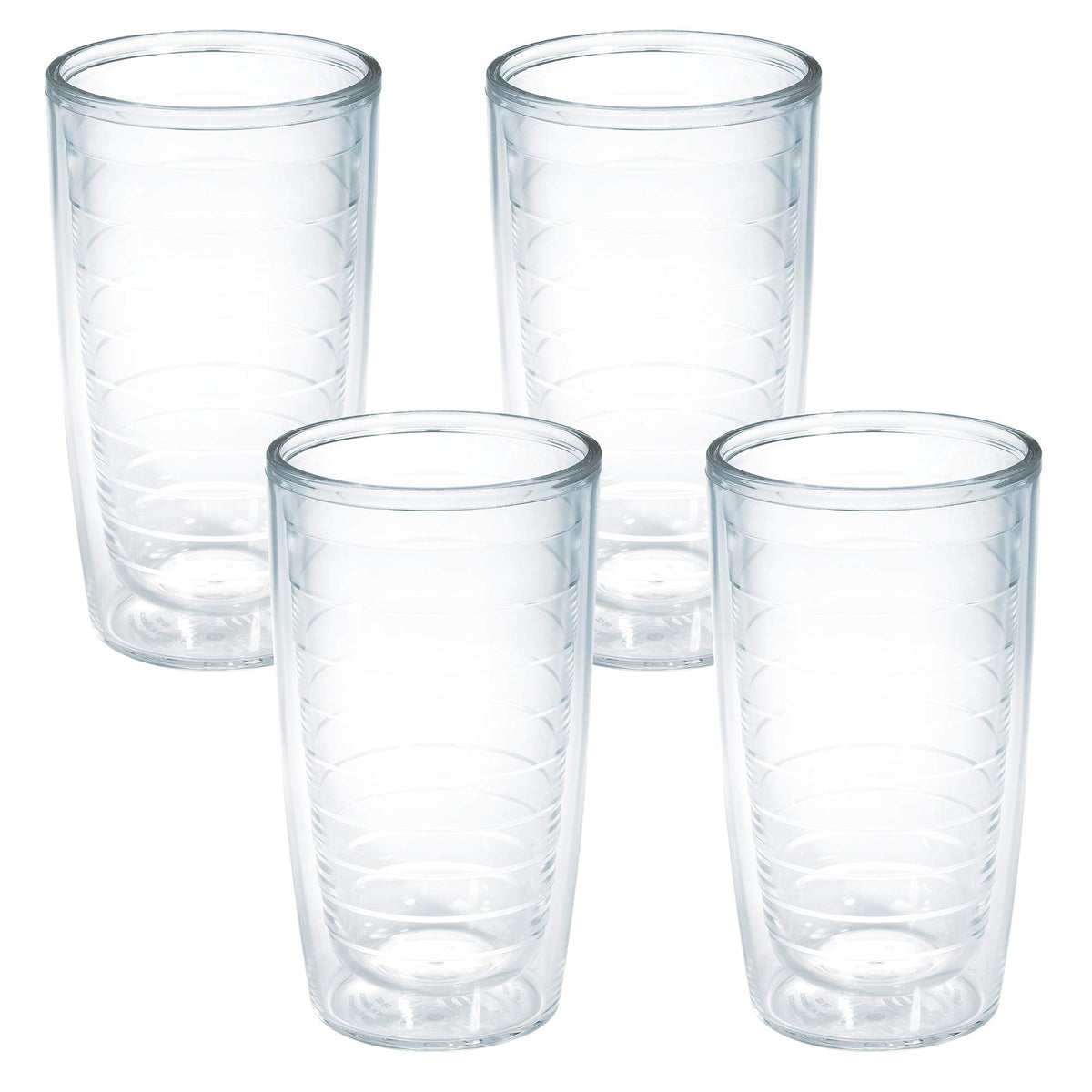 Tervis Clear & Colorful Tabletop Made in USA Double Walled Insulated Tumbler Travel Cup Keeps Drinks Cold & Hot, 16oz Mug, Clear