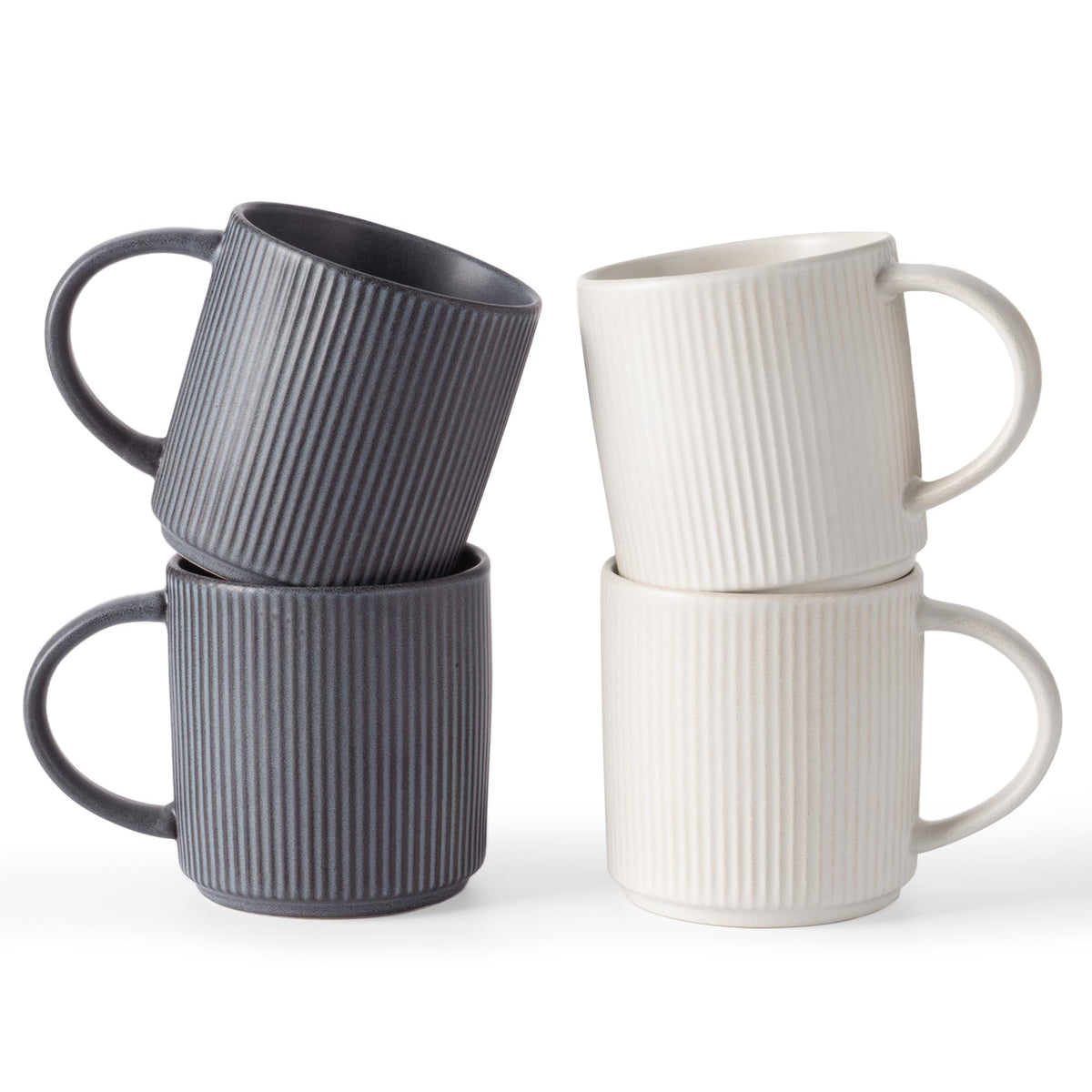 famiware Coffee Mug Set of 4, Star 12 oz Ceramic Mugs Cups Set with Handle