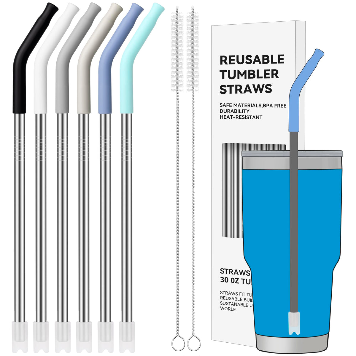 40 oz Straight Metal Straws for 40 oz Stanley Tumbler