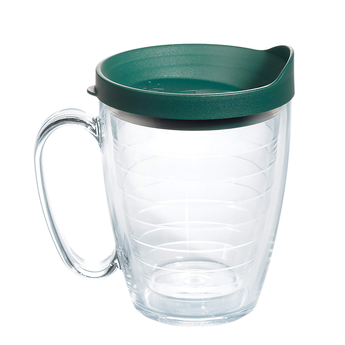 Tervis Clear & Colorful Lidded Made in USA Double Walled Insulated Tumbler Travel Cup Keeps Drinks Cold & Hot, 16oz Mug, Black Lid