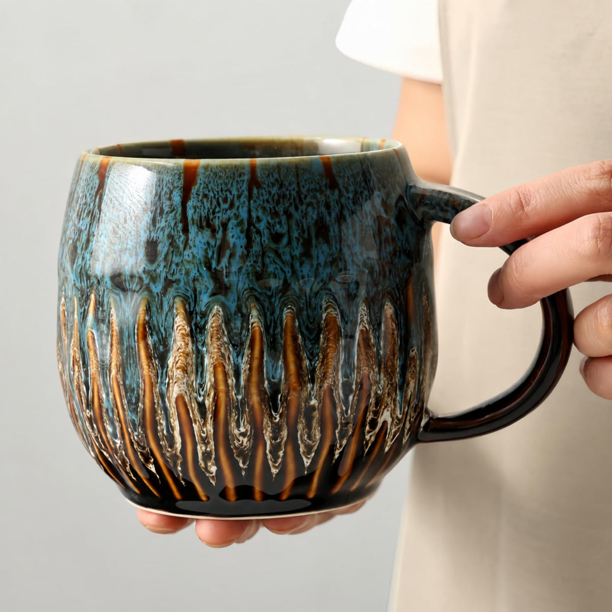 Large Ceramic Coffee Mug - 20oz Big Tea Cup, Red