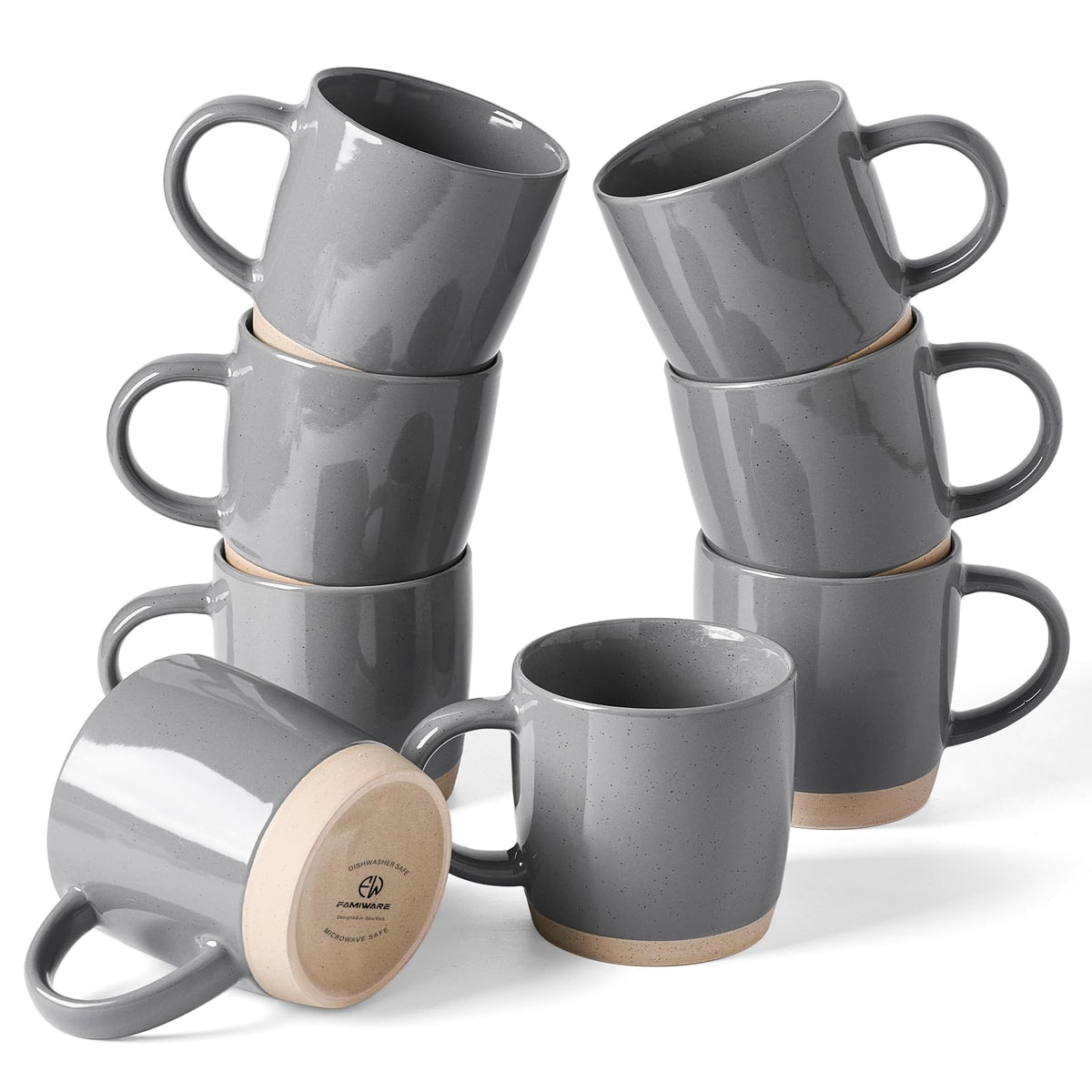 famiware Mercury Coffee Mugs 13 oz, Coffee Mugs Set of 4 with Handle, Cups for Latte, Hot Tea, Cappuccino, Mocha, Cocoa, Multi-color