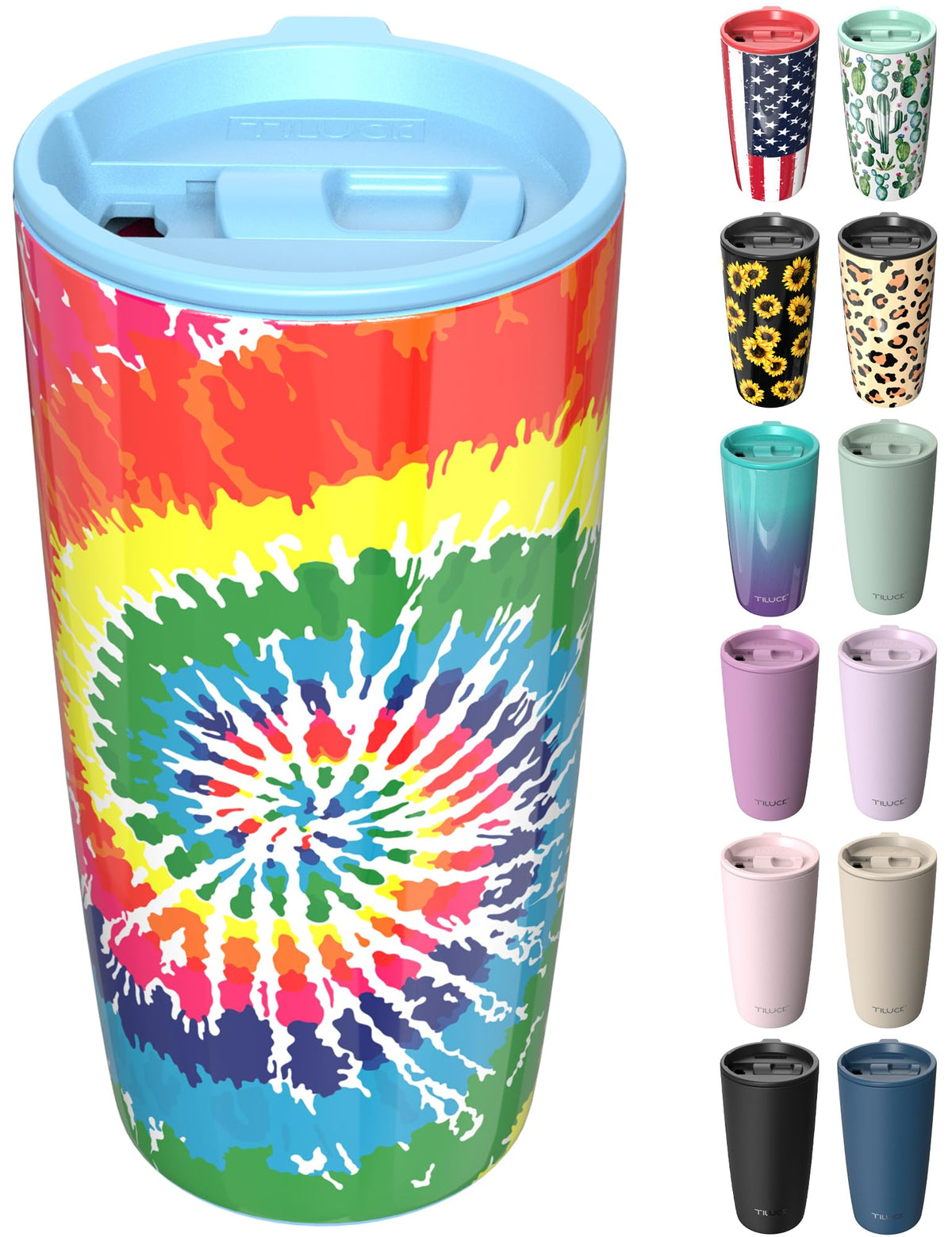 TILUCK 12 oz Insulated Coffee Mug with Lid and Handle