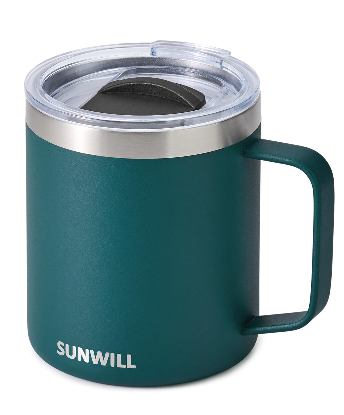 SUNWILL Insulated Coffee Mug, Stainless Steel 14 oz, Splash-Proof Lid