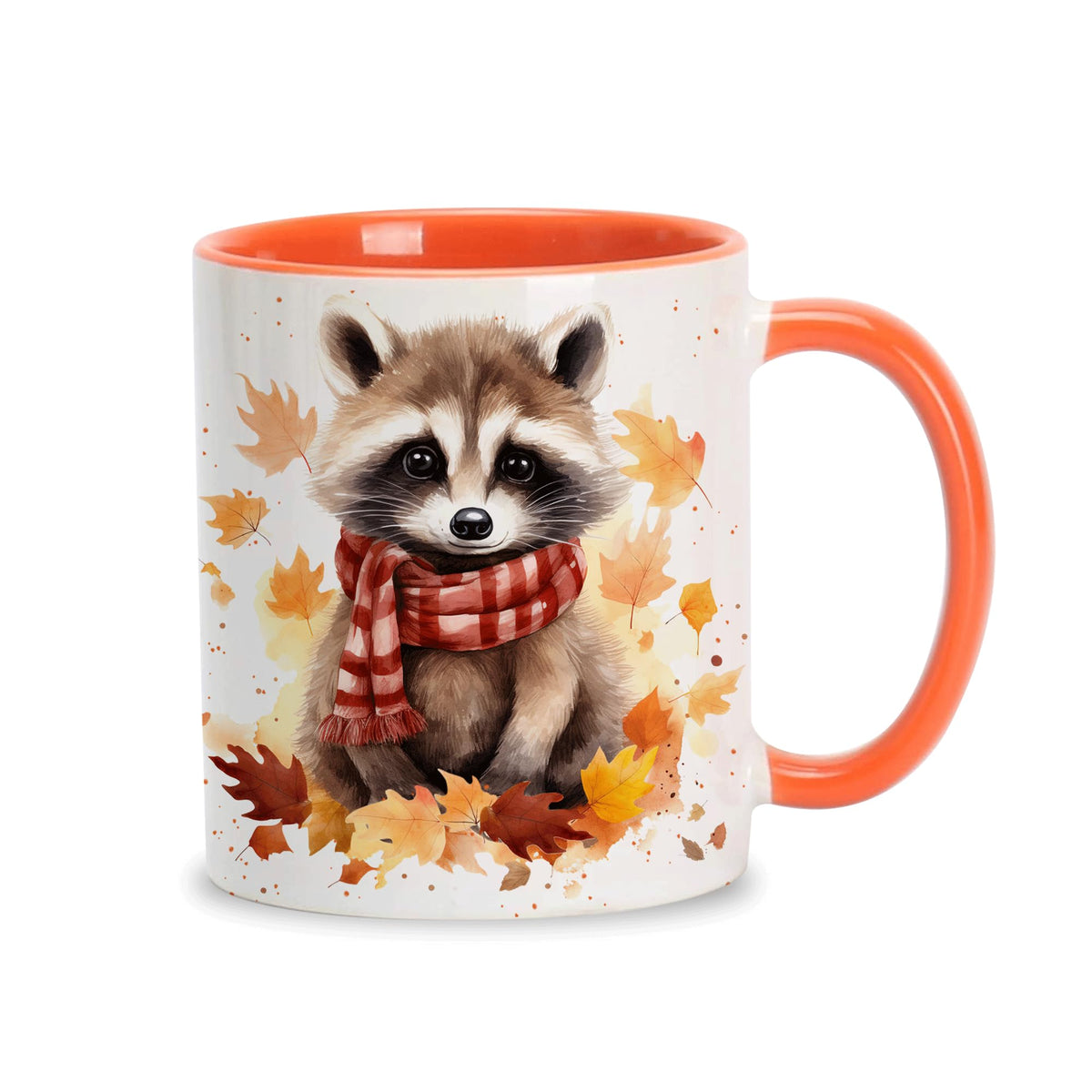 Hyturtle Fall Highland Cow Maple Leave Coffee Mug with Spoon Gift For Women