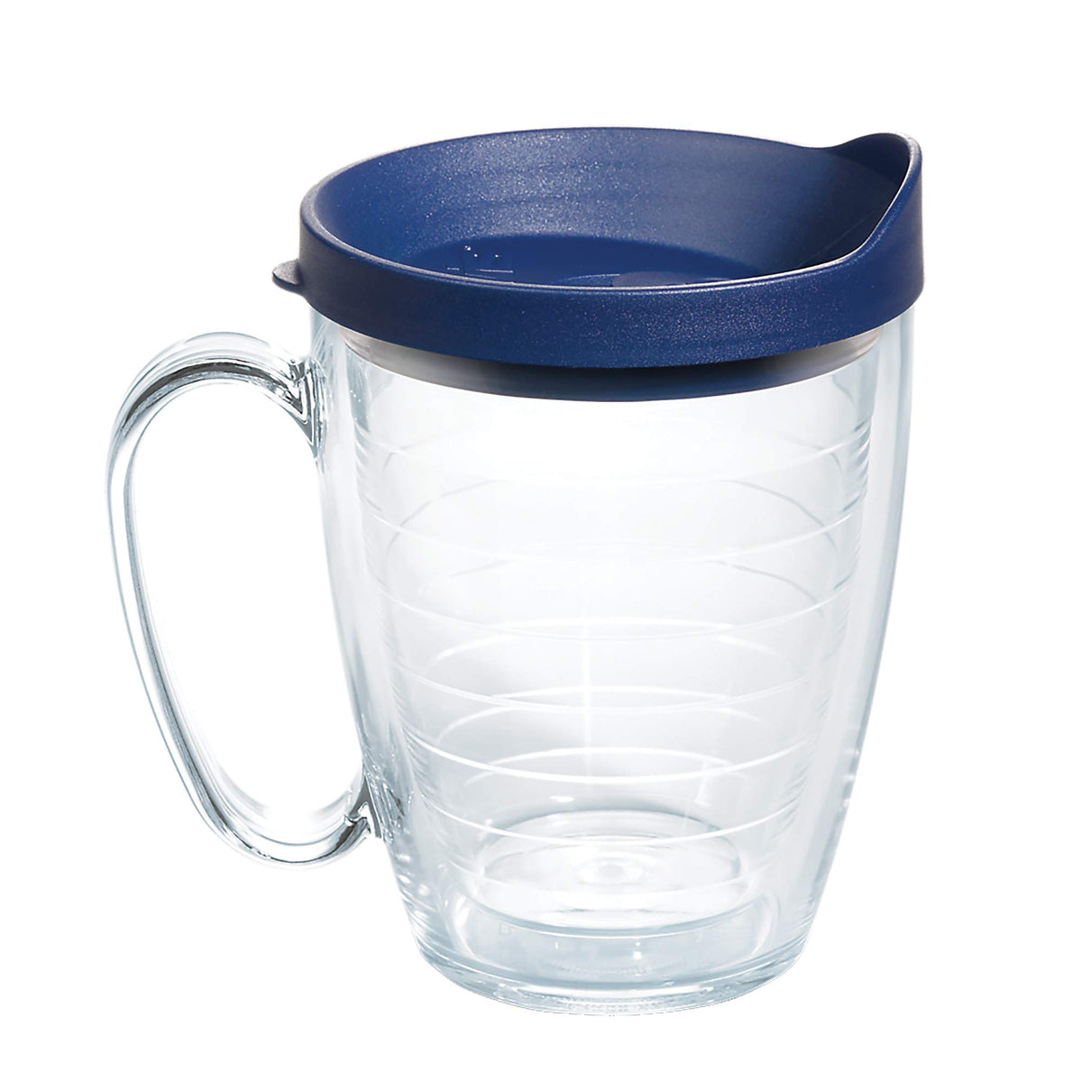 Tervis Clear & Colorful Lidded Made in USA Double Walled Insulated Tumbler Travel Cup Keeps Drinks Cold & Hot, 16oz Mug, Black Lid
