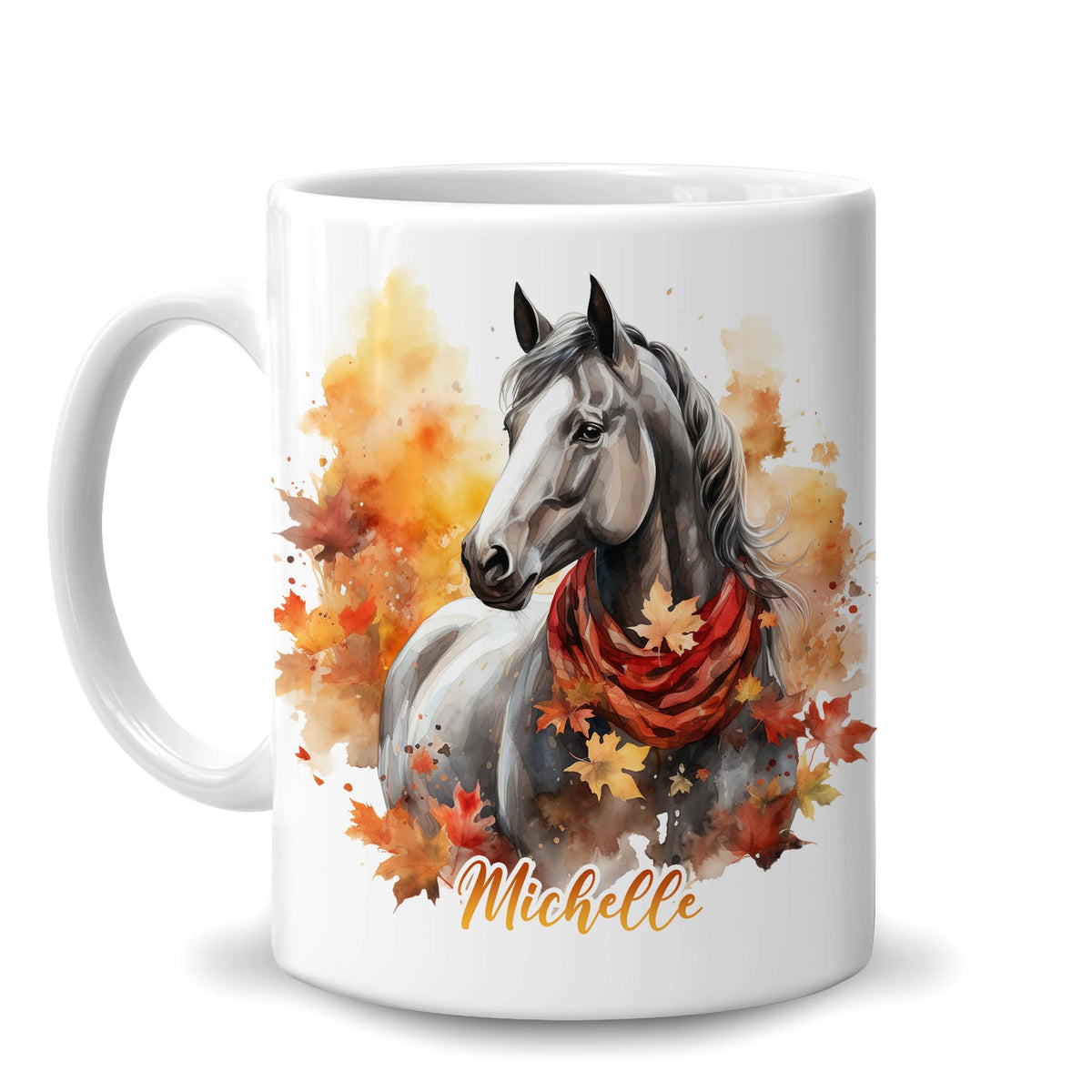Hyturtle Fall Highland Cow Maple Leave Coffee Mug with Spoon Gift For Women