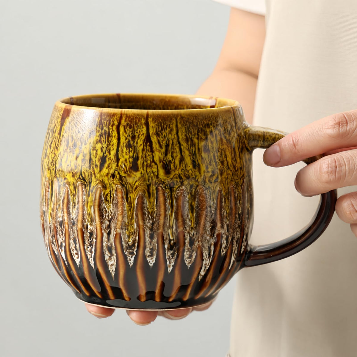 Large Ceramic Coffee Mug - 20oz Big Tea Cup, Red