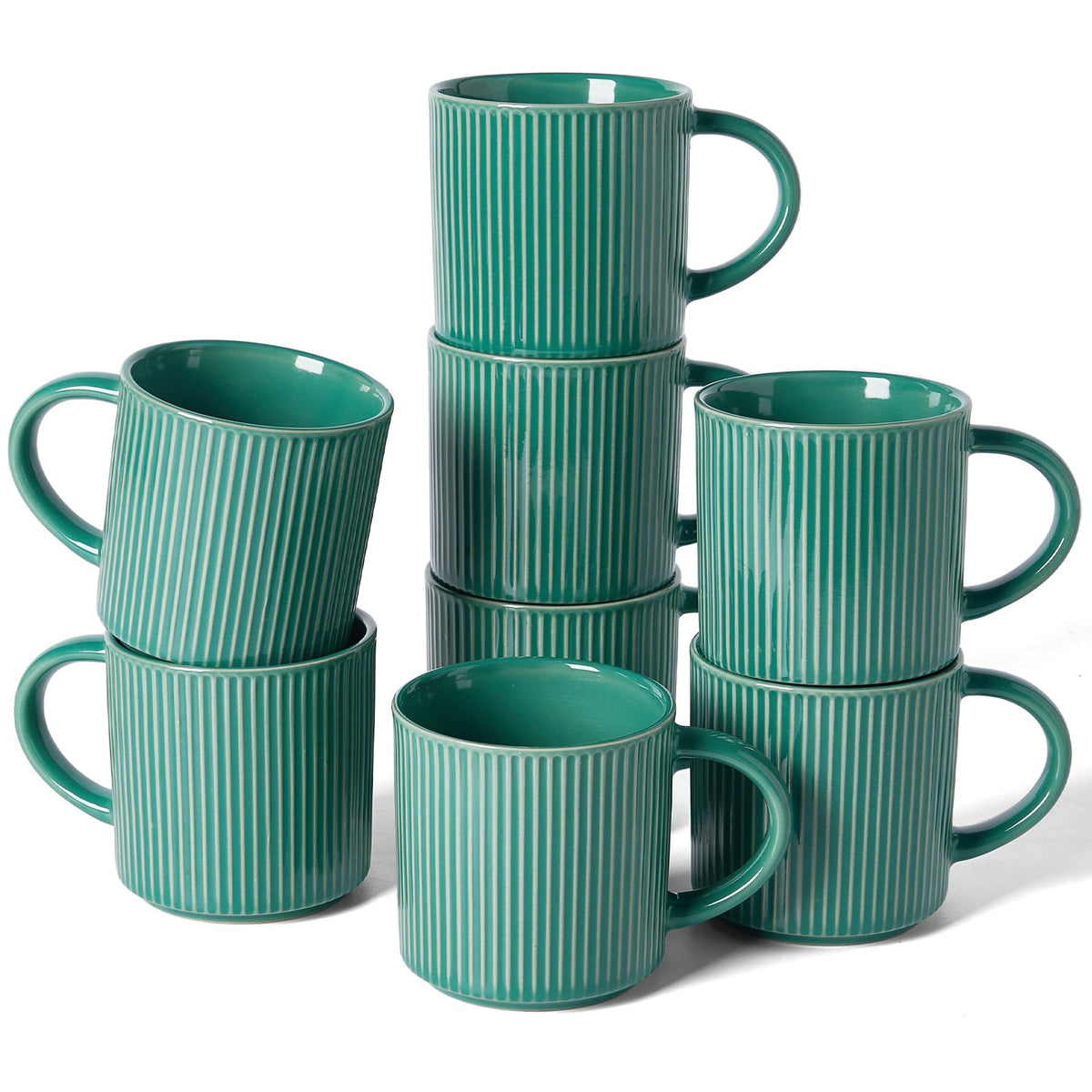 famiware Coffee Mug Set of 4, Star 12 oz Ceramic Mugs Cups Set with Handle