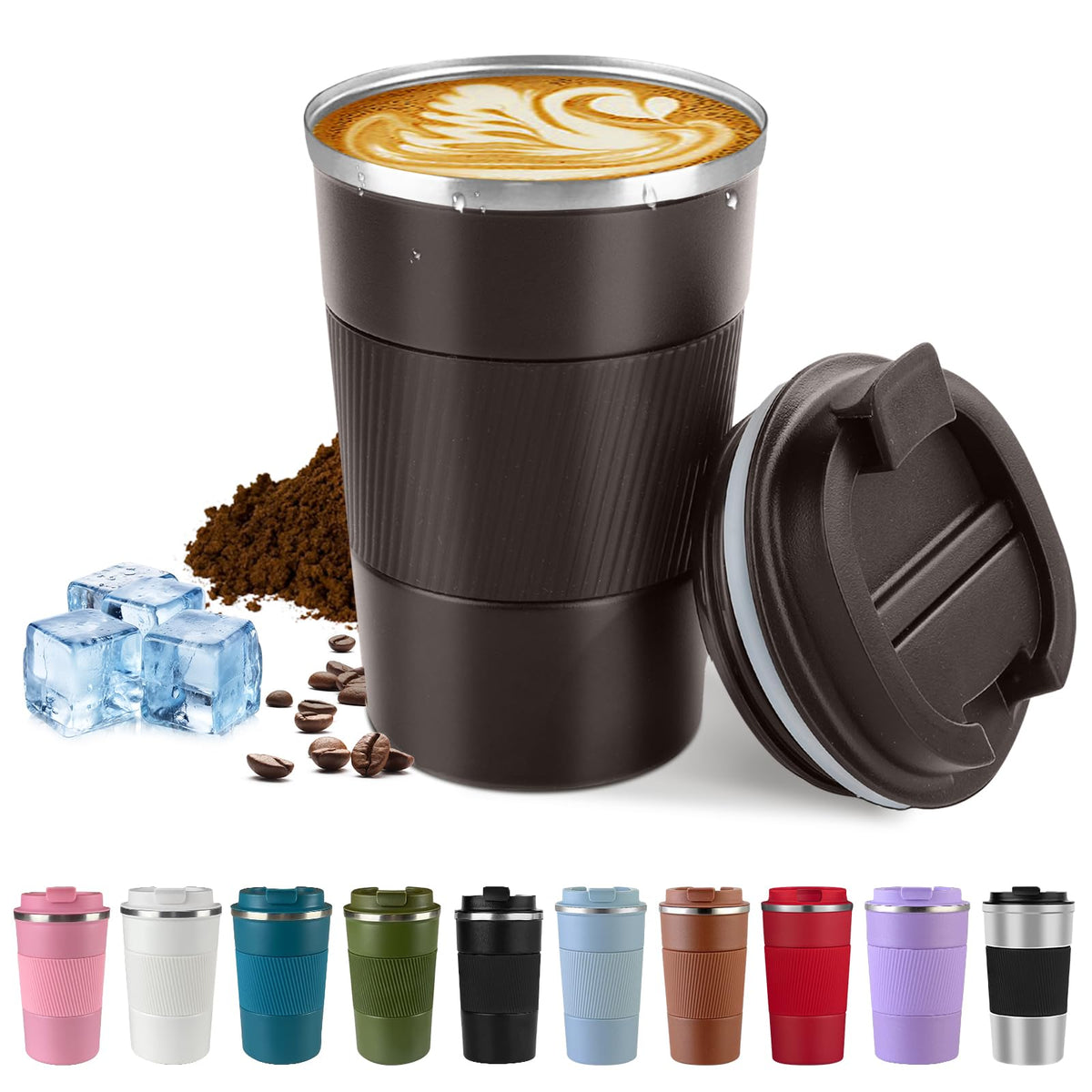Vacuum Insulated Stainless Steel Travel Coffee Mug,Leak Proof Cup with Lid