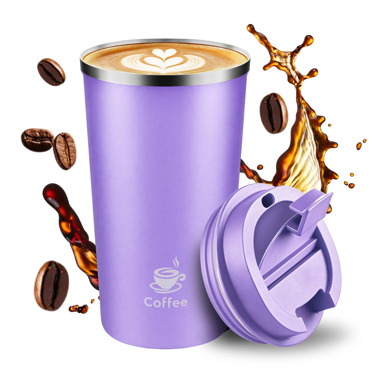 17oz Travel Coffee Mug ,Leakproof Vacuum Coffee Cup Insulated Tumbler