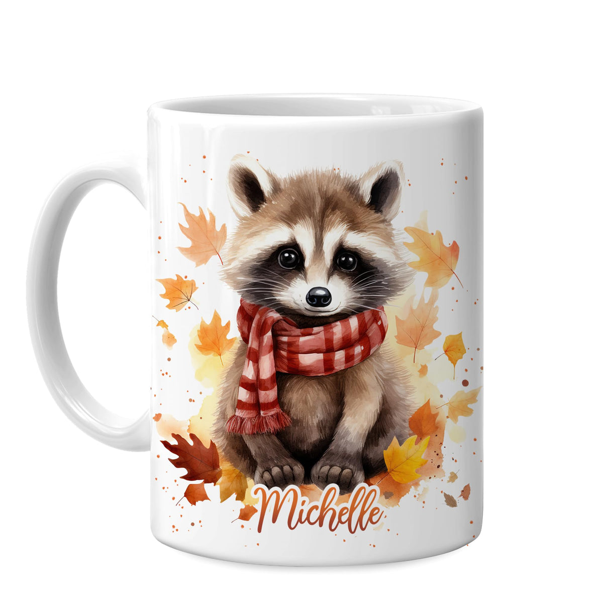 Hyturtle Fall Highland Cow Maple Leave Coffee Mug with Spoon Gift For Women
