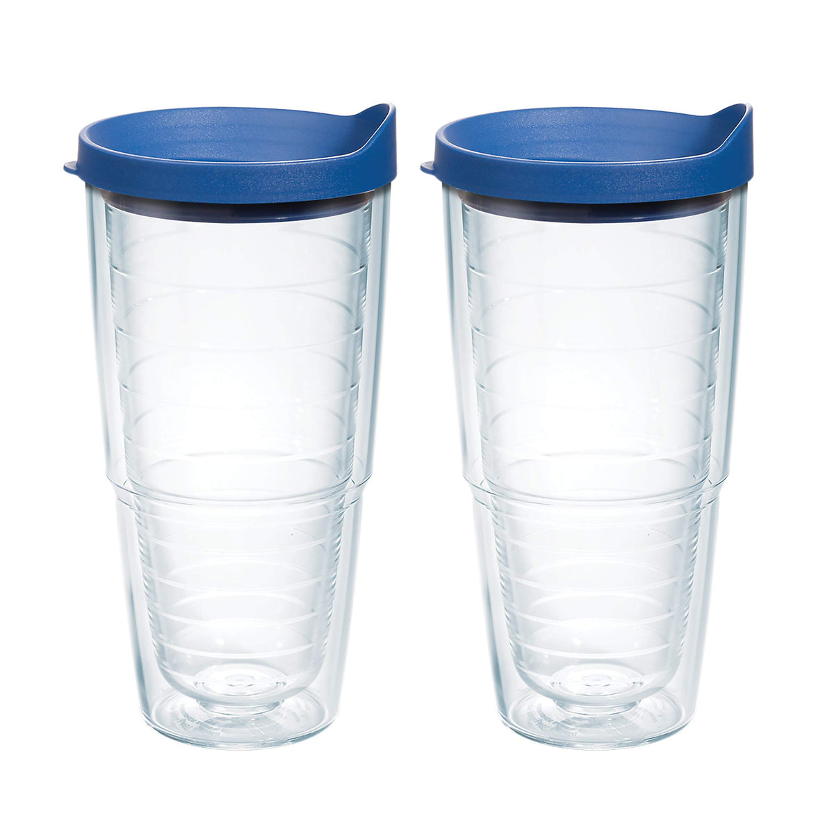 Tervis Clear & Colorful Lidded Made in USA Double Walled Insulated Tumbler Travel Cup Keeps Drinks Cold & Hot, 16oz Mug, Black Lid
