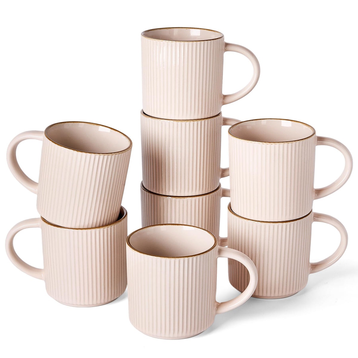 famiware Coffee Mug Set of 4, Star 12 oz Ceramic Mugs Cups Set with Handle