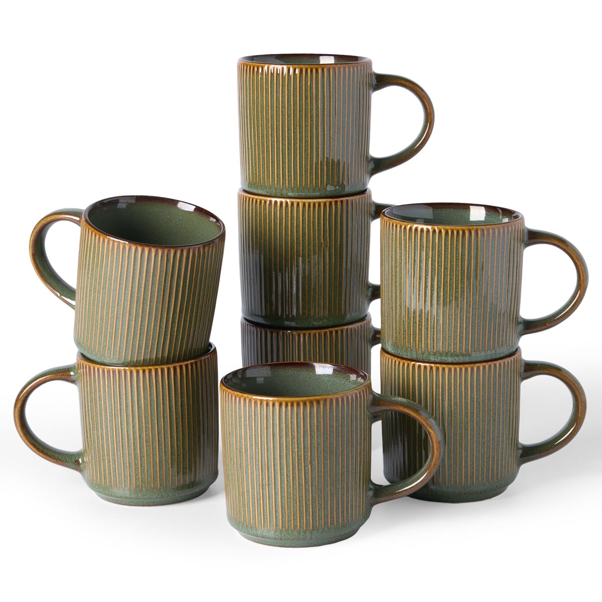 famiware Coffee Mug Set of 4, Star 12 oz Ceramic Mugs Cups Set with Handle
