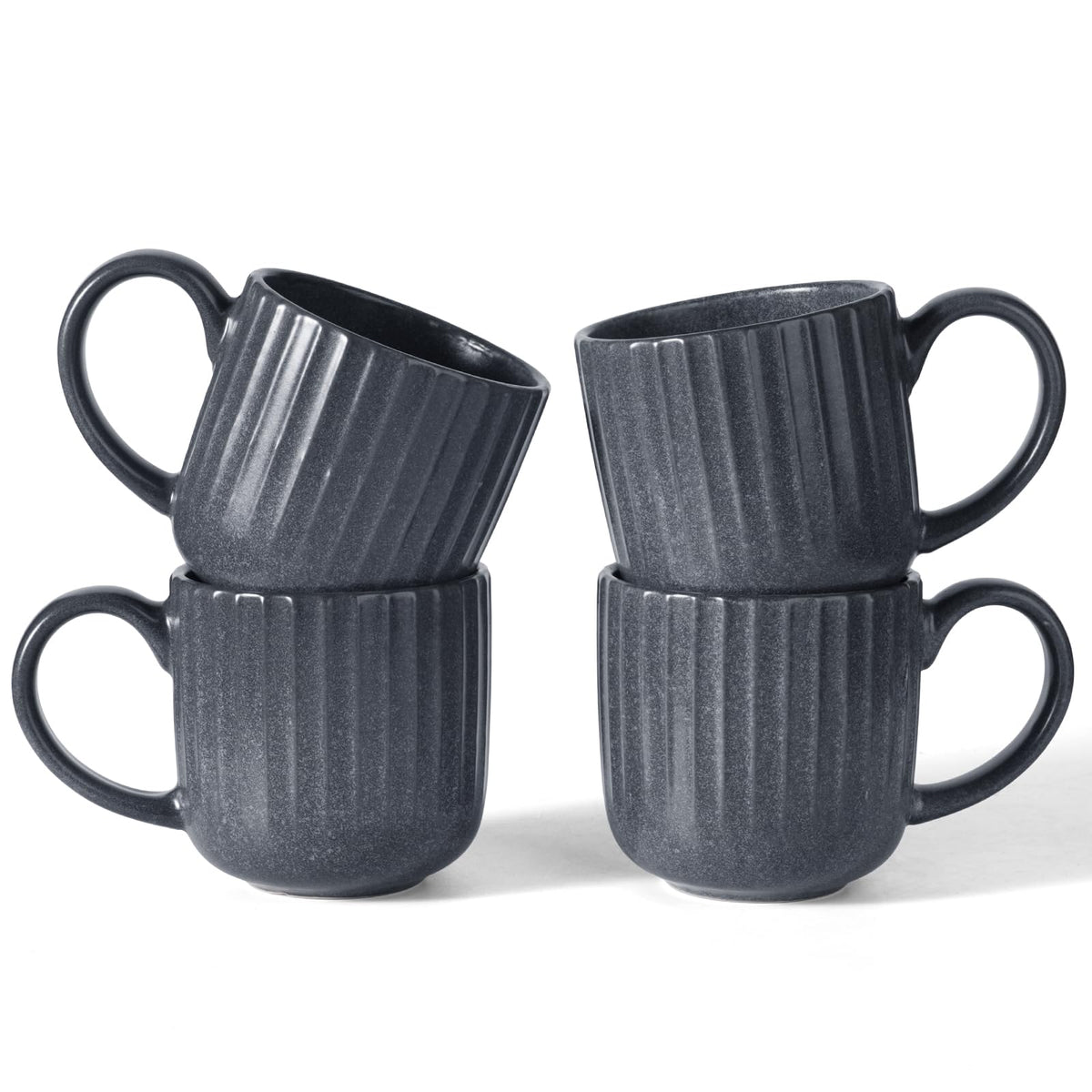 famiware Coffee Mug Set of 4, Star 12 oz Ceramic Mugs Cups Set with Handle