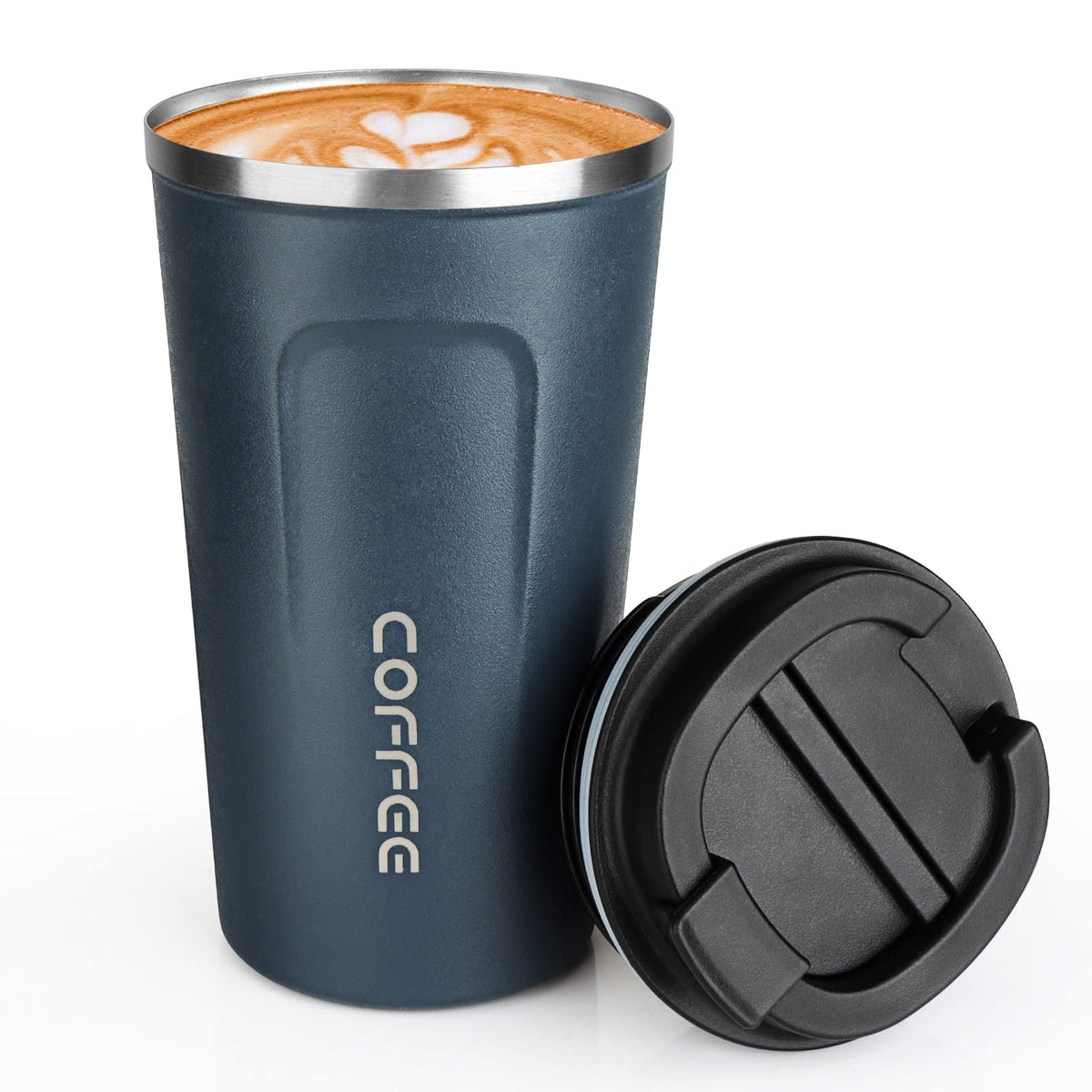 MOMSIV 12oz Travel Coffee Mug, Insulated Coffee Cup with Leakproof Lid
