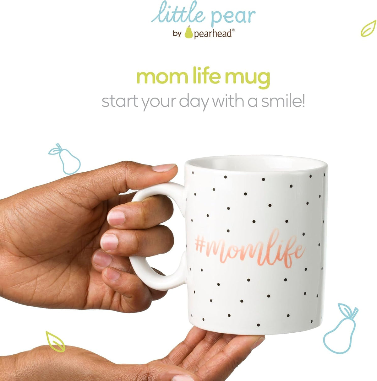 Little Pear #MomLife Polka Dot Mug