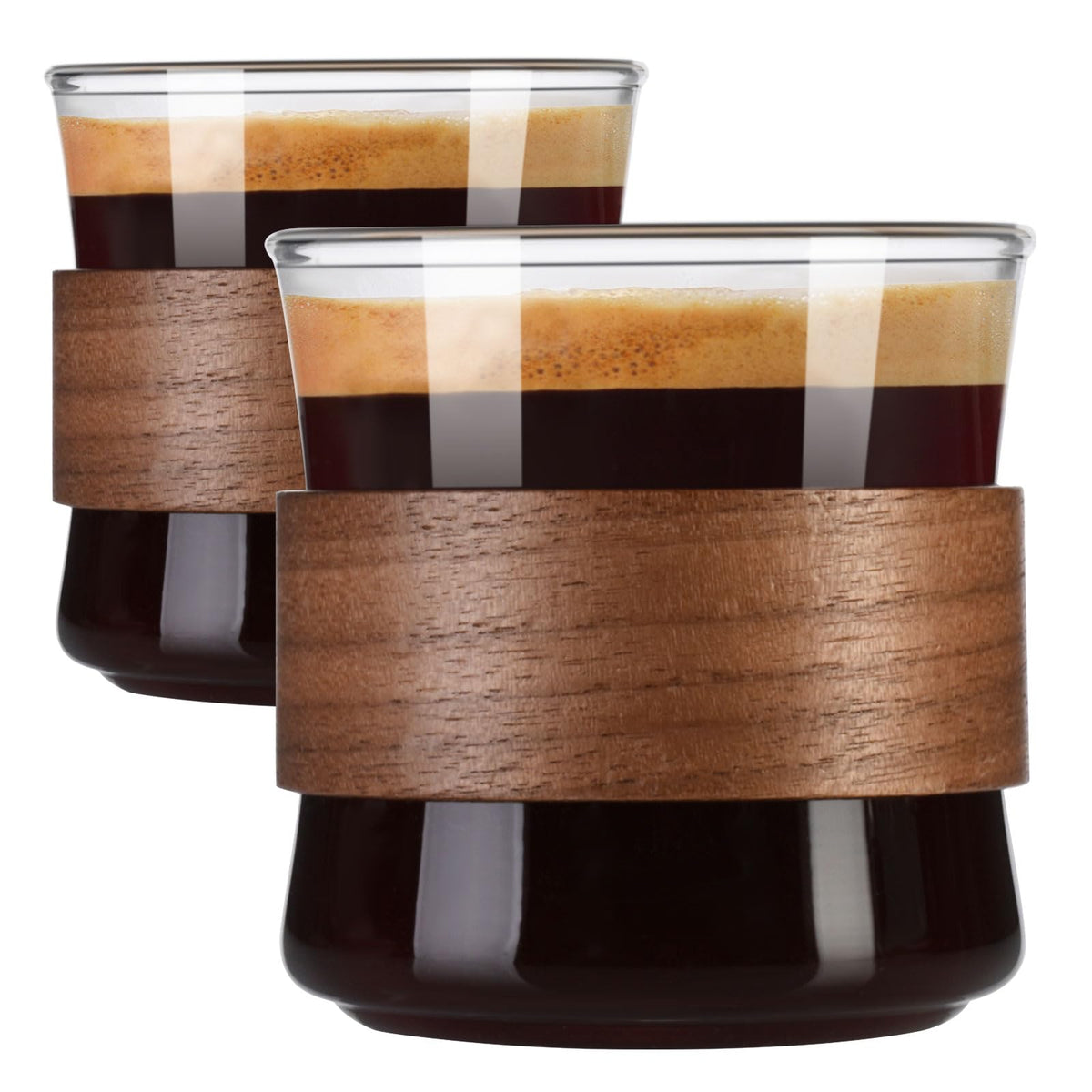 PARACITY Glass Mug Set of 2, 14.2 fl oz Clear Coffee Cups with Handles