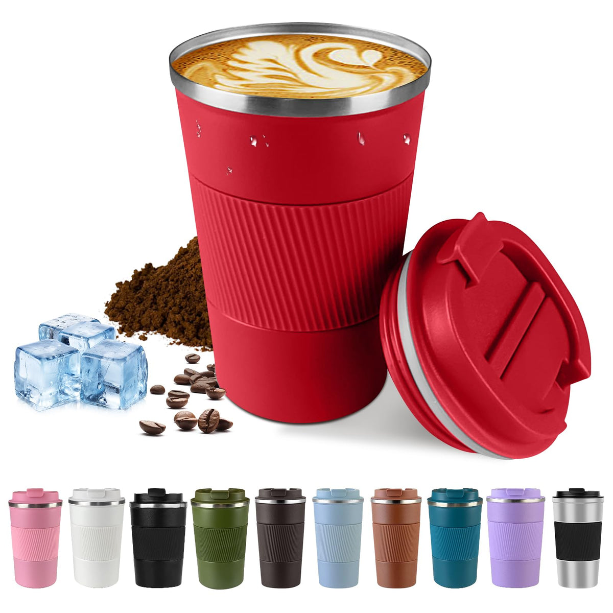 Vacuum Insulated Stainless Steel Travel Coffee Mug,Leak Proof Cup with Lid