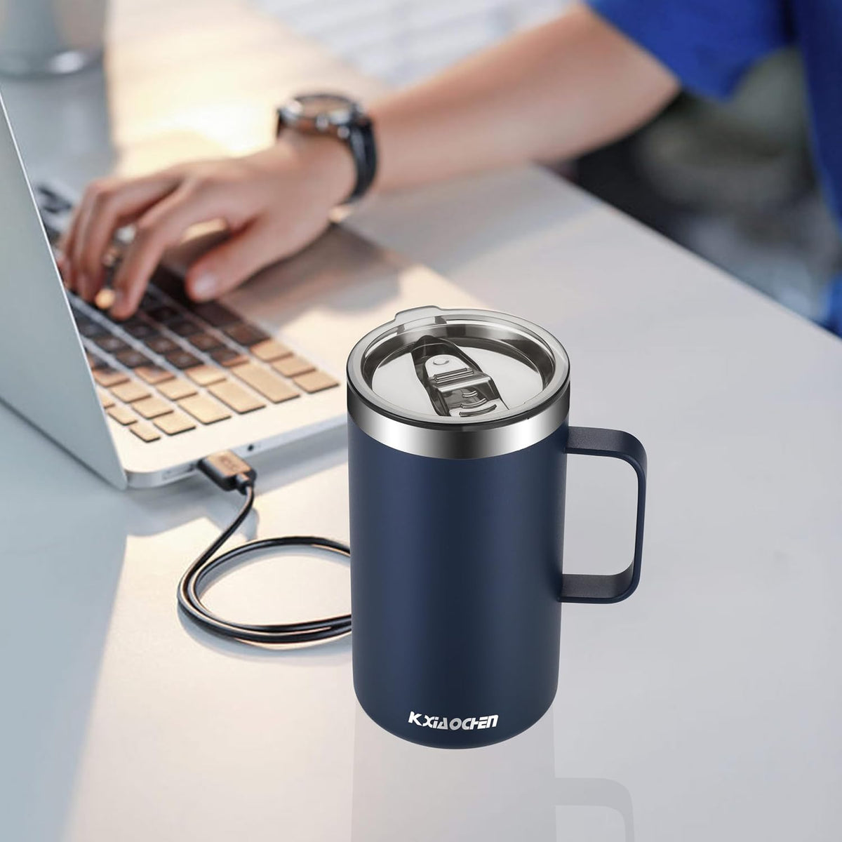 KXIAOCHEN 20 oz Insulated Coffee Mug, Coffee Cup with Lid and Wide Handle