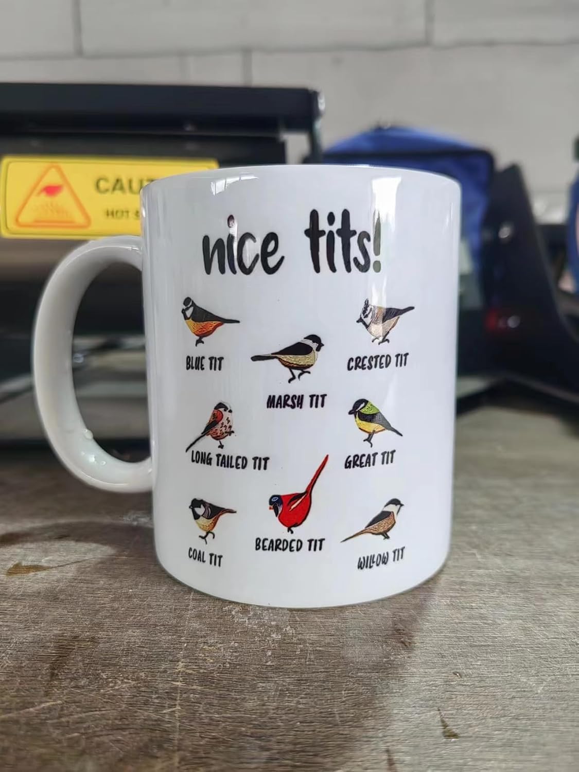 Jigfoxy Nice Tits Bird Mug, Funny Birds Coffee Mugs, Bird Watching Gifts