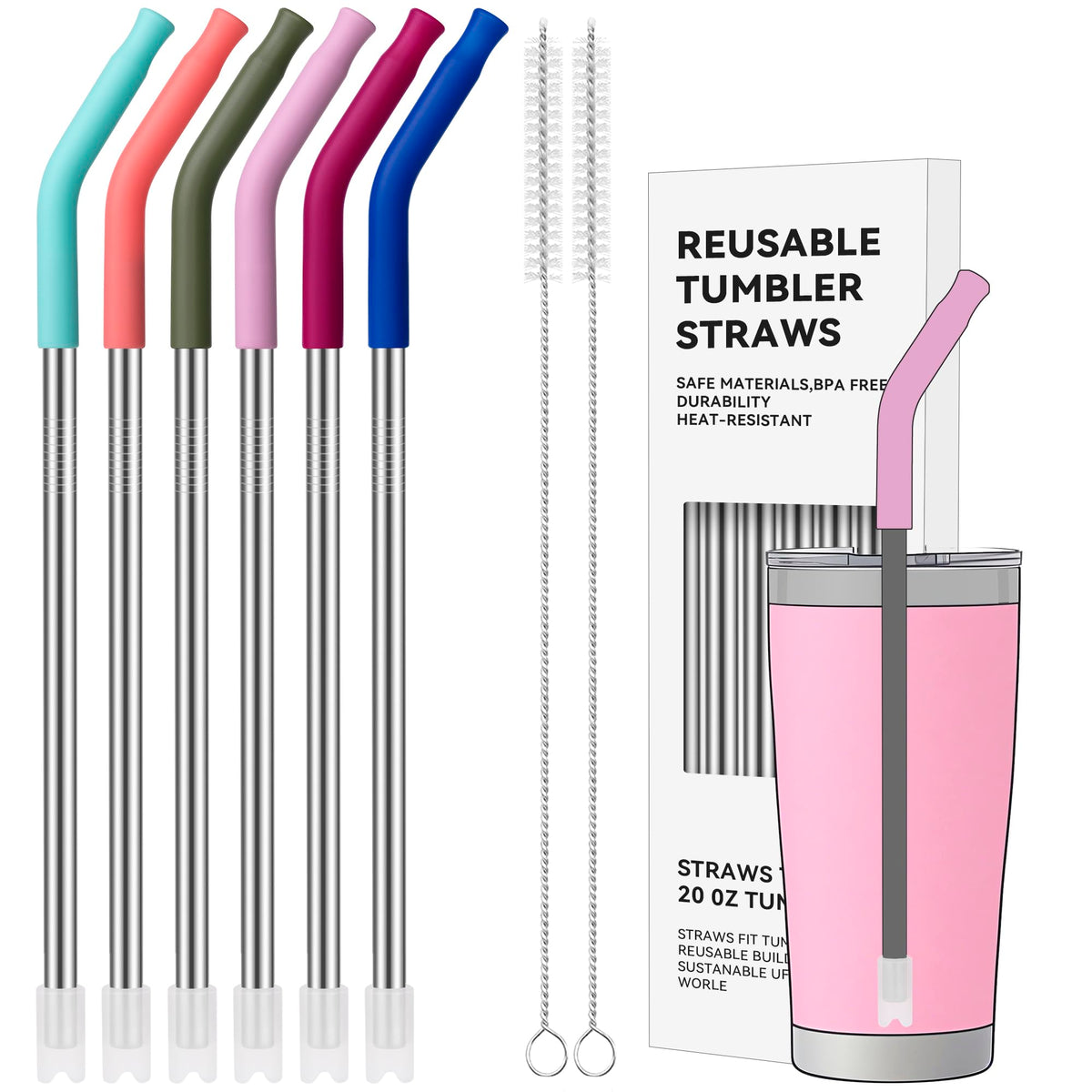 40 oz Straight Metal Straws for 40 oz Stanley Tumbler