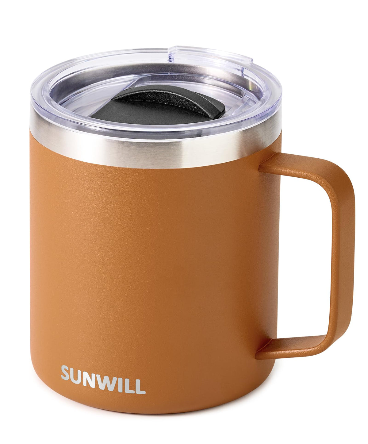 SUNWILL Insulated Coffee Mug, Stainless Steel 14 oz, Splash-Proof Lid