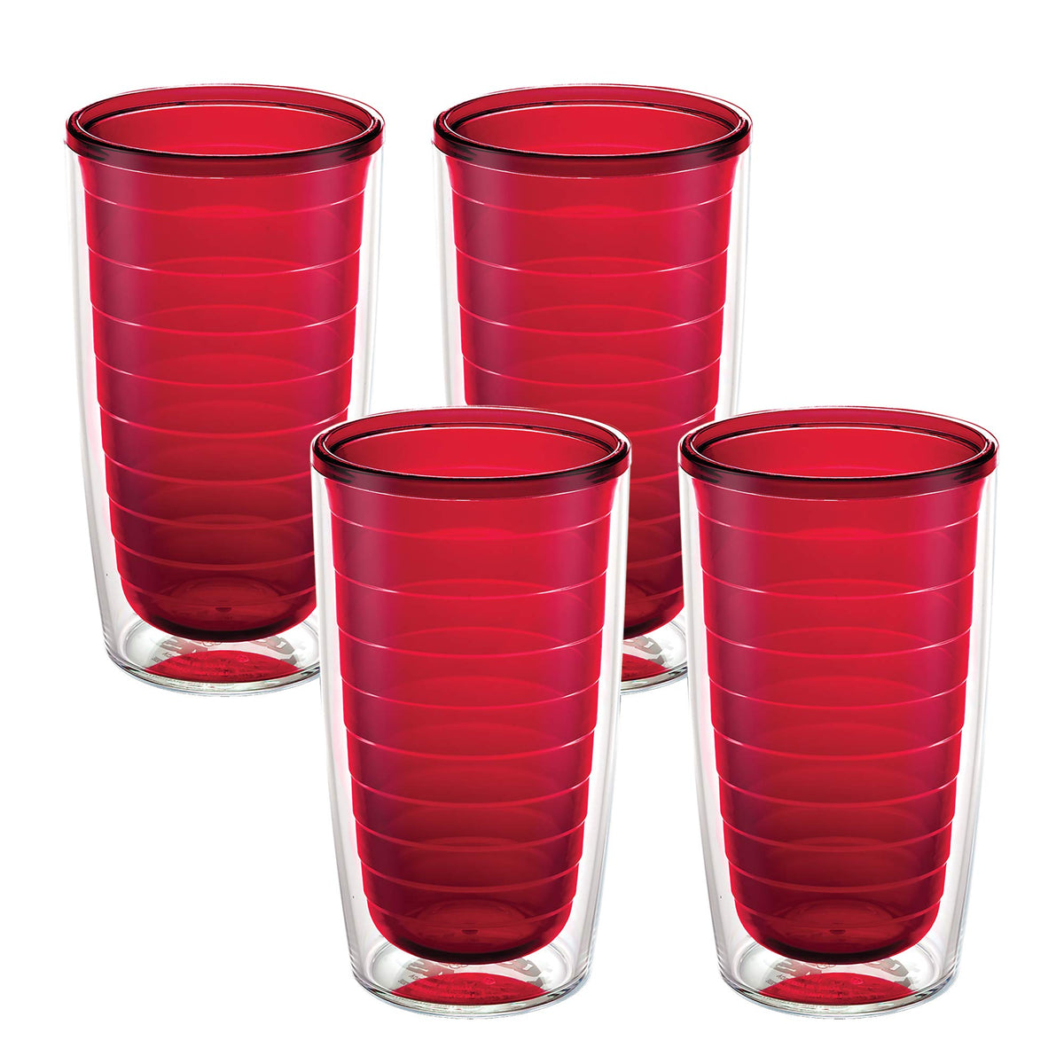 Tervis Clear & Colorful Tabletop Made in USA Double Walled Insulated Tumbler Travel Cup Keeps Drinks Cold & Hot, 16oz Mug, Clear