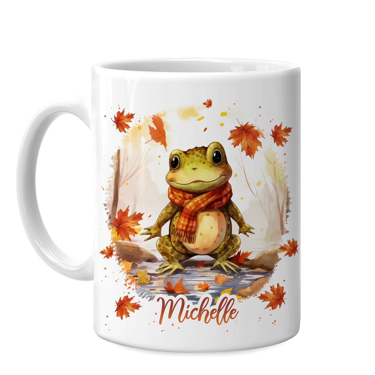Hyturtle Fall Highland Cow Maple Leave Coffee Mug with Spoon Gift For Women