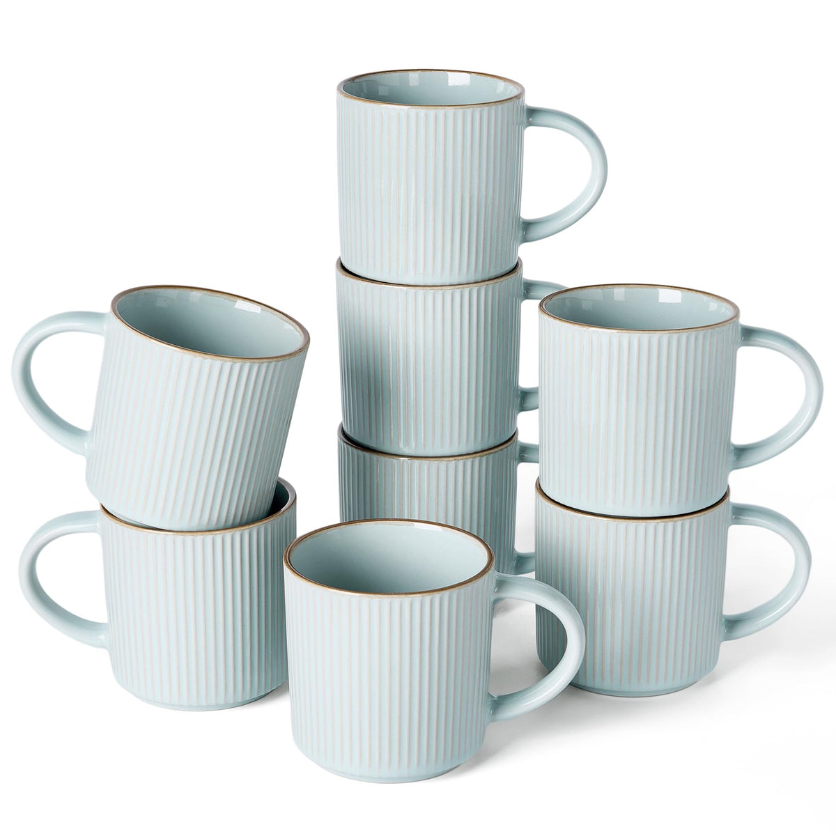 famiware Coffee Mug Set of 4, Star 12 oz Ceramic Mugs Cups Set with Handle