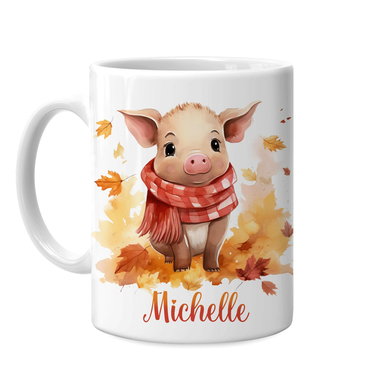 Hyturtle Fall Highland Cow Maple Leave Coffee Mug with Spoon Gift For Women