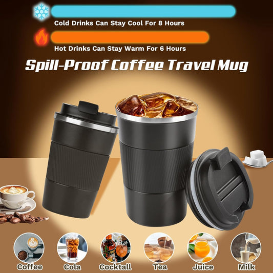 Vacuum Insulated Stainless Steel Travel Coffee Mug,Leak Proof Cup with Lid
