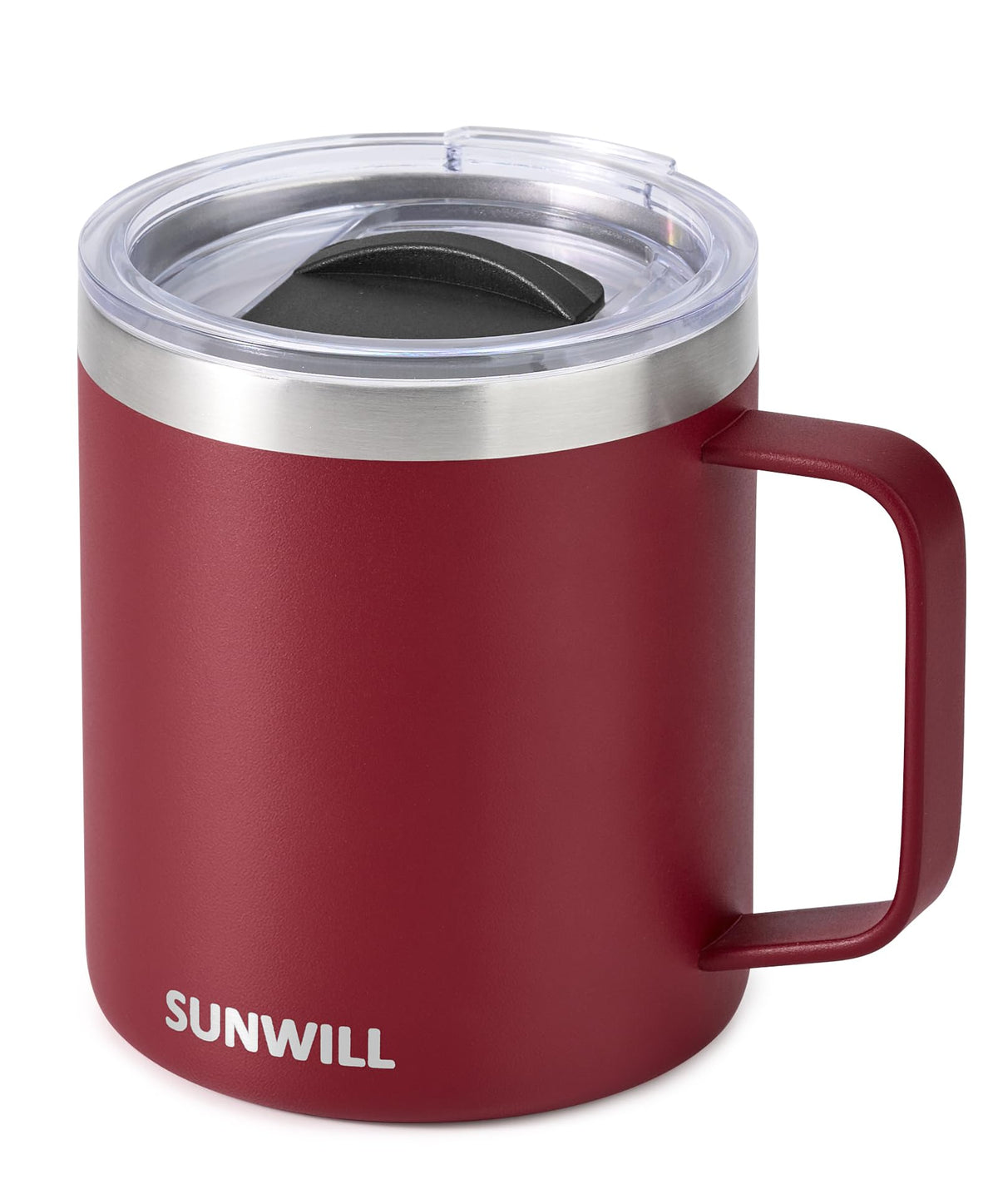 SUNWILL Insulated Coffee Mug, Stainless Steel 14 oz, Splash-Proof Lid