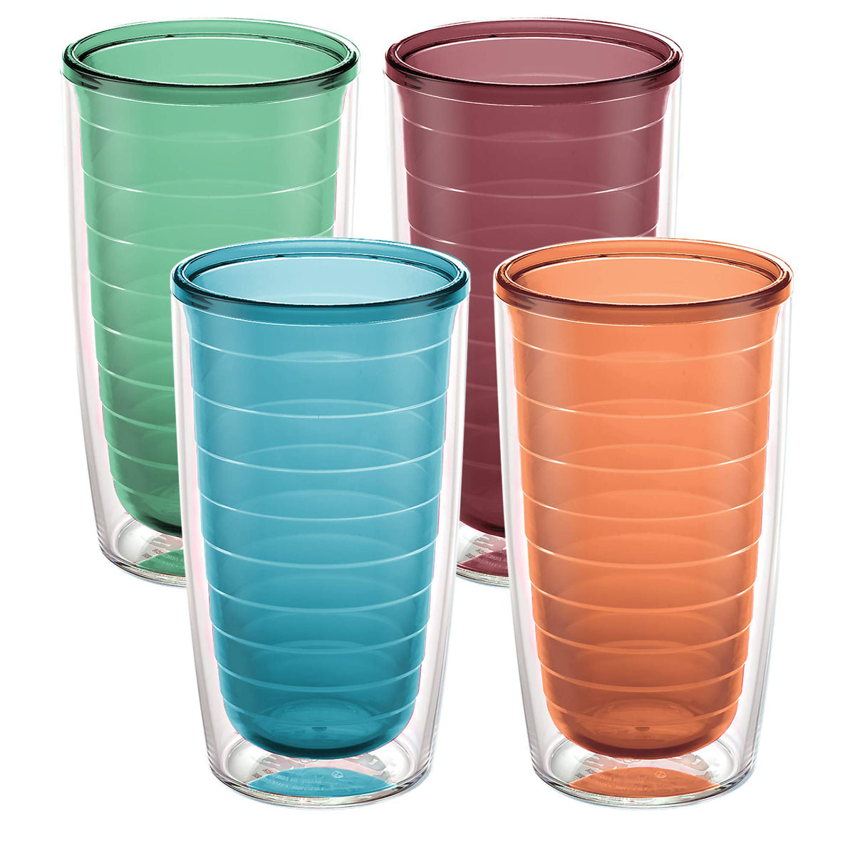 Tervis Clear & Colorful Tabletop Made in USA Double Walled Insulated Tumbler Travel Cup Keeps Drinks Cold & Hot, 16oz Mug, Clear