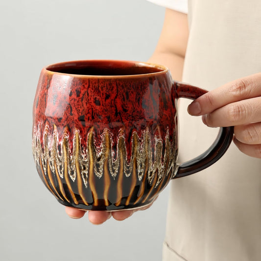 Large Ceramic Coffee Mug - 20oz Big Tea Cup, Red
