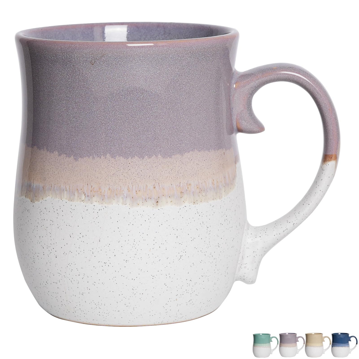 Bosmarlin Extra Large Ceramic Coffee Mug, 26 Oz, Dishwasher and Microwave Safe, Big Oversized Tea Cup, Reactive Glaze (Deep Blue)